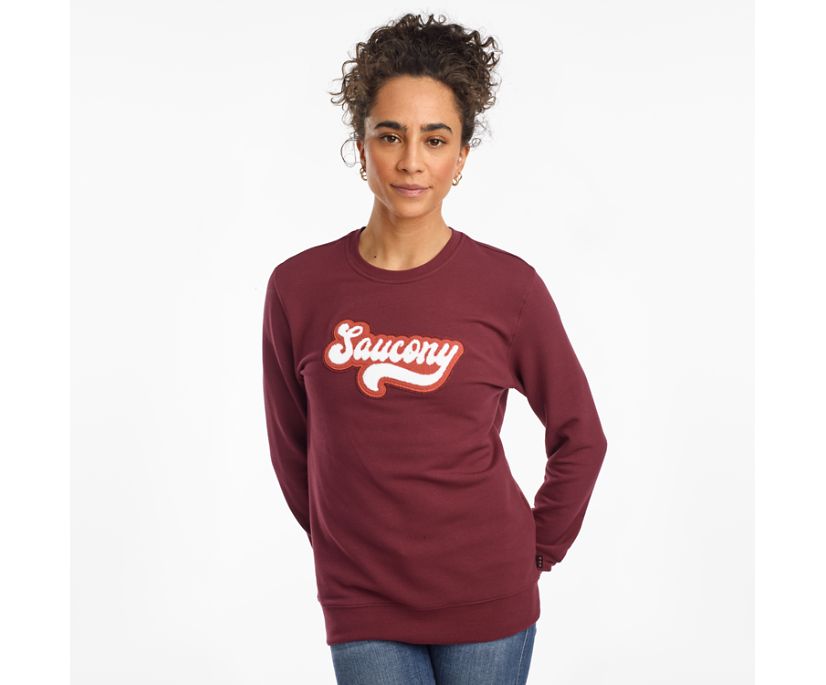 Saucony Rested Crewneck Women\'s Shirts Burgundy | Canada 283VRWD